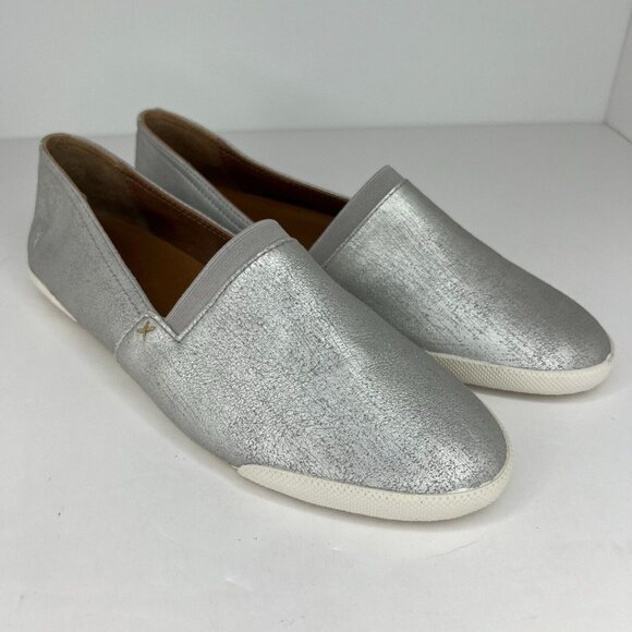 Frye Womens 3471377 Silver Solid Metallic Low Pointed Toe Size 11 Slip-On Shoes - Picture 2 of 11